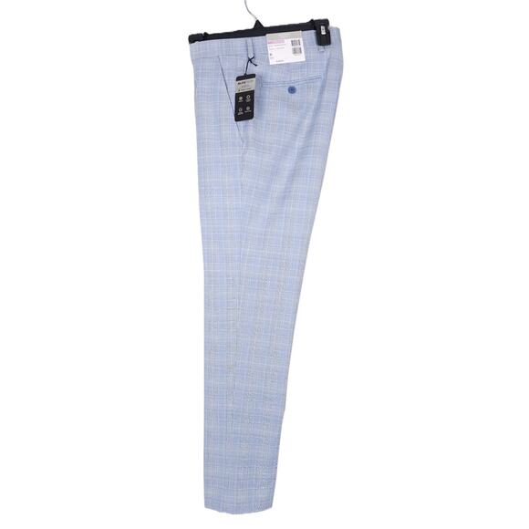 Alfani Men's Slim-Fit Tech Stretch 2-Piece Suit Light Blue Plaid 38R 32x30 NWT - Picture 11 of 13